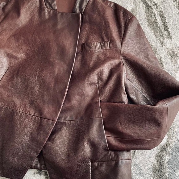 Brunello Cuccinelli Women’s Moto Brown Biker Leather Jacket size 40 ITALY - Picture 3 of 9